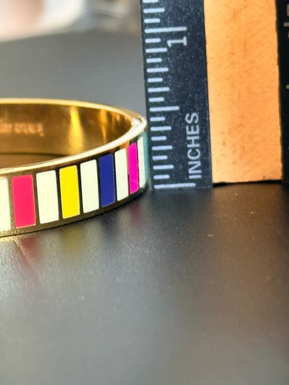 Kate Spade How Do You do Rainbow Stripe bangle bracelet - Picture 7 of 7